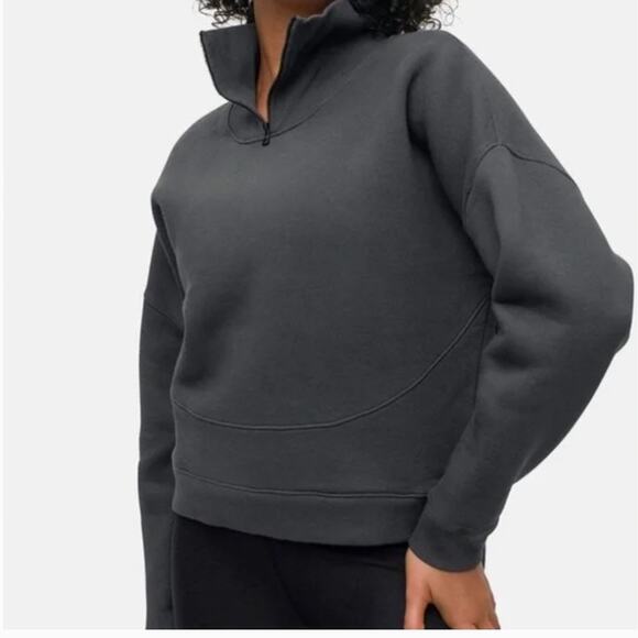 Outdoor Voices Tops - Outdoor Voices Sweatshirt XS Gray Fleece 1/4 Zip Funnel High Neck Nimbus